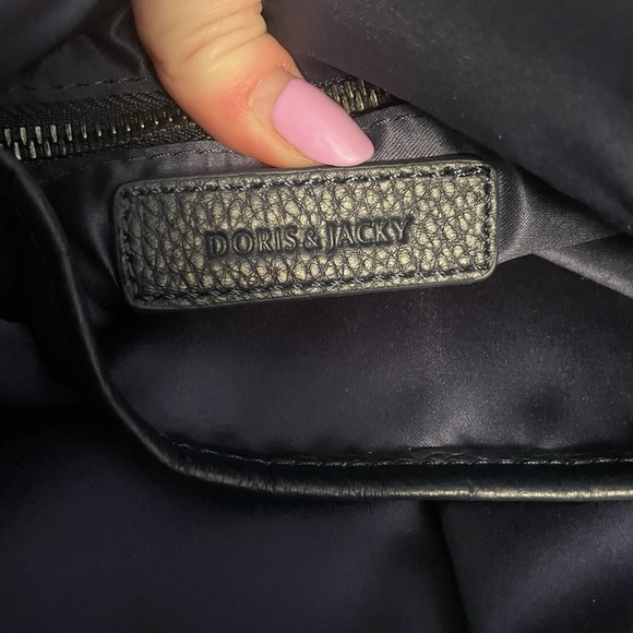 DORIS & JACKY Tote Bag Women Large Lightweight Leather Nylon Work Travel Blue - Picture 9 of 15